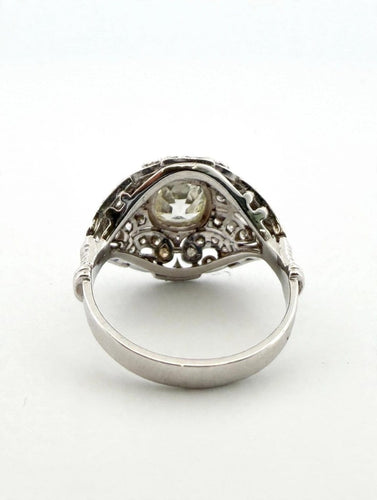 52 Bague vintage en or blanc et diamants taille ancienne 58 Facettes 517/26 B