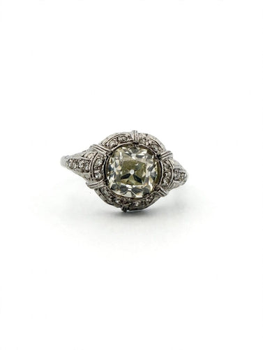 52 Art déco - Bague en platine avec diamants 58 Facettes 512/26 E