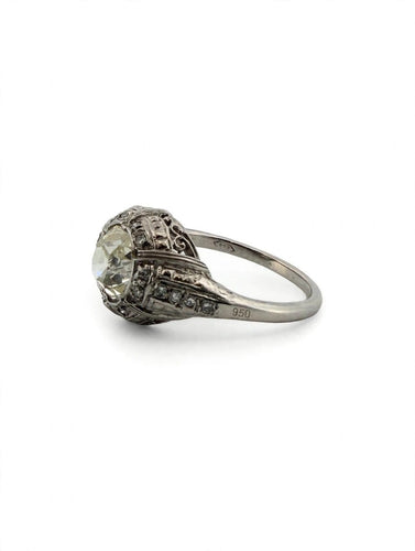 52 Art déco - Bague en platine avec diamants 58 Facettes 512/26 E