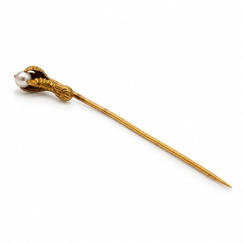 Épingle ancienne griffes de rapace en or jaune et perle 58 Facettes 260246R