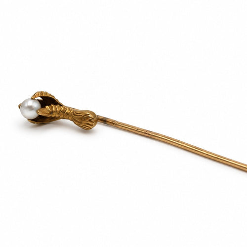 Épingle ancienne griffes de rapace en or jaune et perle 58 Facettes 260246R