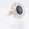 56 Bague vintage en or jaune et blanc 18 carats, saphir et diamants 58 Facettes A1924