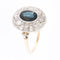 56 Bague vintage en or jaune et blanc 18 carats, saphir et diamants 58 Facettes A1924