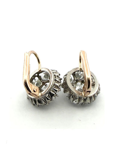 Boucles d'oreilles vintage en platine et diamants 58 Facettes 512/26 L