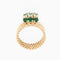 52.5 Bague vintage italienne en or jaune, émeraudes et diamants 58 Facettes A1859