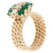 52.5 Bague vintage italienne en or jaune, émeraudes et diamants 58 Facettes A1859
