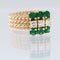 52.5 Bague vintage italienne en or jaune, émeraudes et diamants 58 Facettes A1859