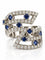 55 Bague en or blanc, diamants et saphirs 58 Facettes Ds