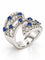 55 Bague en or blanc, diamants et saphirs 58 Facettes Ds