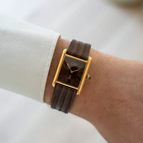 Cartier - Montre Tank Must vermeil œil de tigre 58 Facettes 538