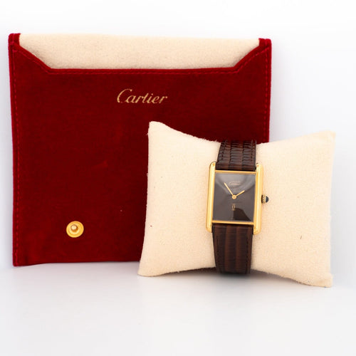 Cartier - Montre Tank Must vermeil œil de tigre 58 Facettes 538