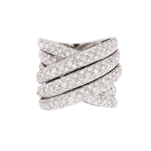 54 Bague italienne en or blanc avec diamants 58 Facettes A1903