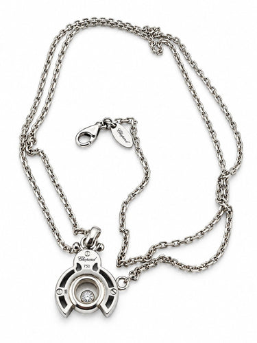 Chopard Lady Bird - Pendentif et chaîne en or blanc, rubis et diamant 58 Facettes Coci