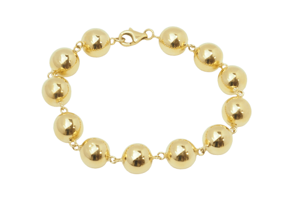 Bracelet marseillais boules 12 mm en or jaune 58 Facettes 31239