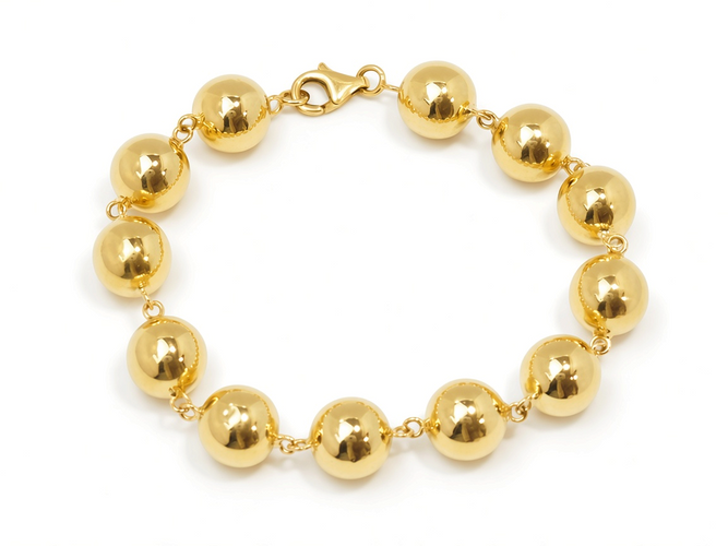 Bracelet Bracelet marseillais classique à boules en or jaune 18 carats 58 Facettes 31239