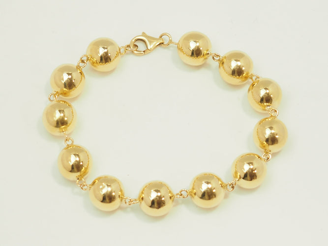 Bracelet marseillais boules 12 mm en or jaune 58 Facettes 31239