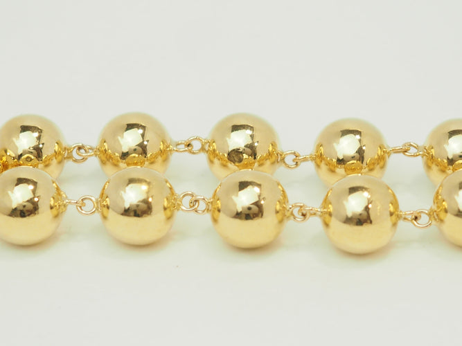 Bracelet marseillais boules 12 mm en or jaune 58 Facettes 31239