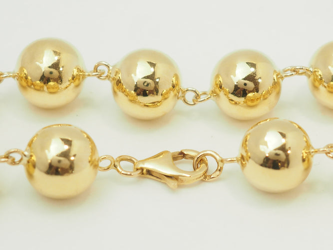 Bracelet marseillais boules 12 mm en or jaune 58 Facettes 31239