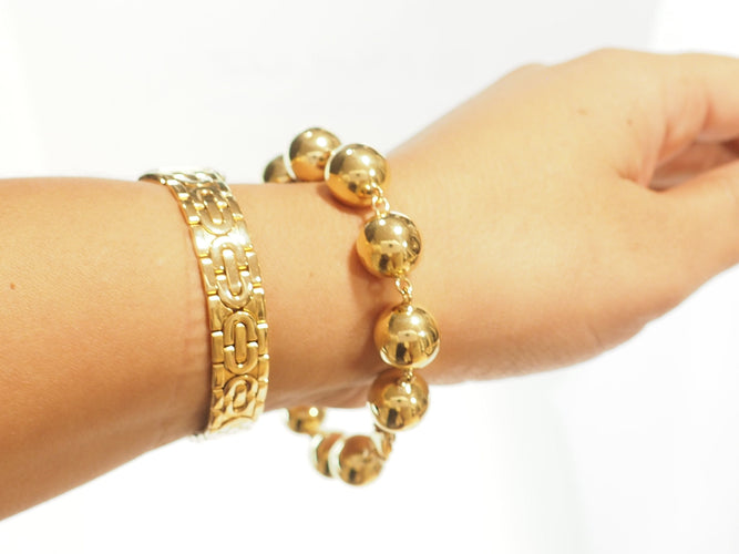 Bracelet marseillais boules 12 mm en or jaune 58 Facettes 31239