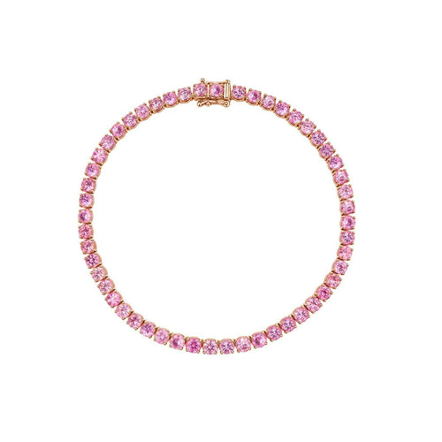 AITCHES Embrace - Bracelet tennis en or rose et saphirs roses 58 Facettes GBT1017RG