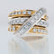 54 Bague contemporaine italienne en or blanc et jaune 18 carats, diamants 58 Facettes A1746
