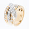 54 Bague contemporaine italienne en or blanc et jaune 18 carats, diamants 58 Facettes A1746
