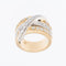 54 Bague contemporaine italienne en or blanc et jaune 18 carats, diamants 58 Facettes A1746
