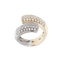 56 Bague cocktail moderne en or jaune et blanc avec diamants 58 Facettes A1888