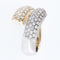 56 Bague cocktail moderne en or jaune et blanc avec diamants 58 Facettes A1888