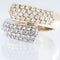 56 Bague cocktail moderne en or jaune et blanc avec diamants 58 Facettes A1888