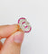 47 Bague marquise Art déco en or 18K, platine, diamants et rubis 58 Facettes A07788