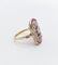 47 Bague marquise Art déco en or 18K, platine, diamants et rubis 58 Facettes A07788