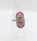 47 Bague marquise Art déco en or 18K, platine, diamants et rubis 58 Facettes A07788