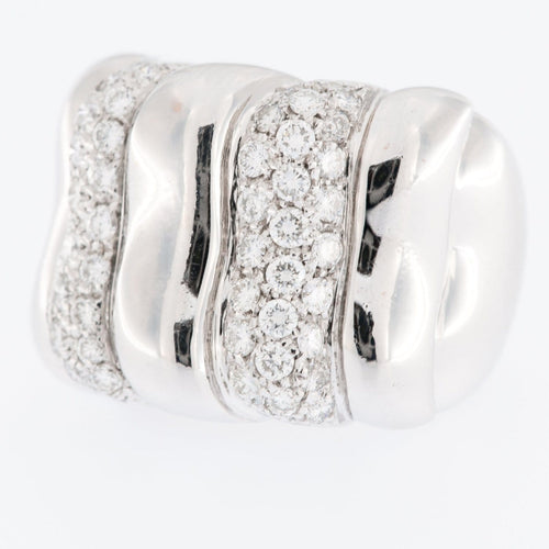 54 Bague moderne italienne en or blanc 18 carats et diamants 58 Facettes A1851