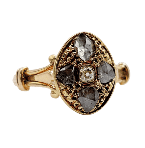56.5 Bague marquise victorienne en or rose 18k et diamants 58 Facettes A07789