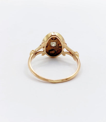 56.5 Bague marquise victorienne en or rose 18k et diamants 58 Facettes A07789