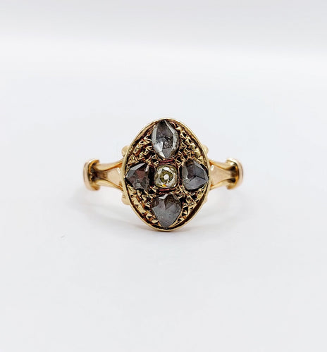 Bague 56.5 Bague marquise victorienne en or rose 18k et diamants 58 Facettes A07789