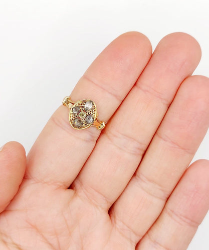 56.5 Bague marquise victorienne en or rose 18k et diamants 58 Facettes A07789
