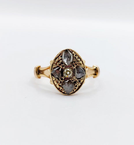 56.5 Bague marquise victorienne en or rose 18k et diamants 58 Facettes A07789