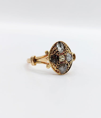 Bague 56.5 Bague marquise victorienne en or rose 18k et diamants 58 Facettes A07789