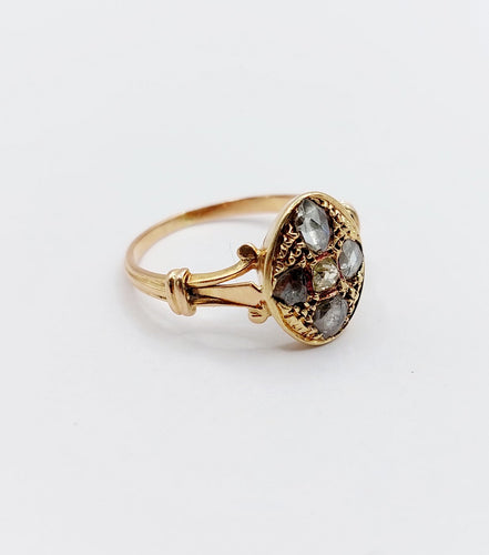 Bague 56.5 Bague marquise victorienne en or rose 18k et diamants 58 Facettes A07789