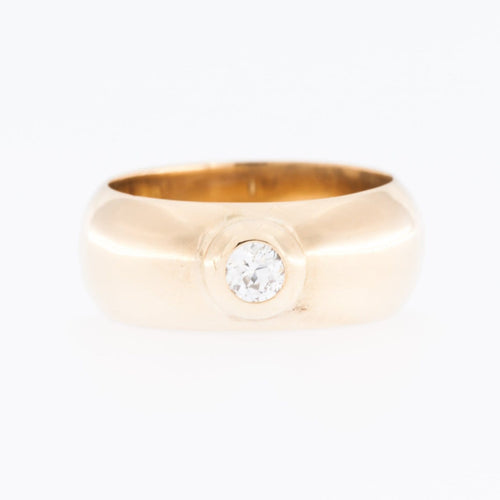 59.5 Bague italienne en or jaune 18 carats avec diamant 58 Facettes A1754