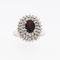 55 Bague cocktail italienne en or blanc avec diamants et grenat 58 Facettes A1855