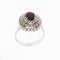 55 Bague cocktail italienne en or blanc avec diamants et grenat 58 Facettes A1855