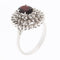 55 Bague cocktail italienne en or blanc avec diamants et grenat 58 Facettes A1855