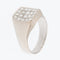55 Bague signet allemande en or blanc 18 carats et diamants 58 Facettes A1802