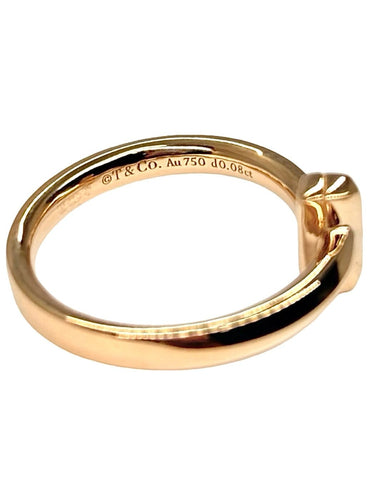 51 Tiffany & Co - Bague Tiffany T en or rose et diamants 58 Facettes 2260