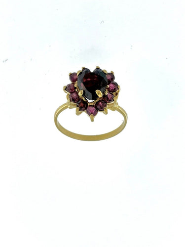 64 Bague vintage espagnole en or jaune 18 carats et améthystes 58 Facettes A1930D