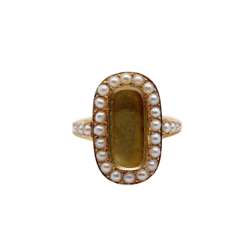Bague 52 Bague victorienne à secret en or 18K et perles 58 Facettes A07791