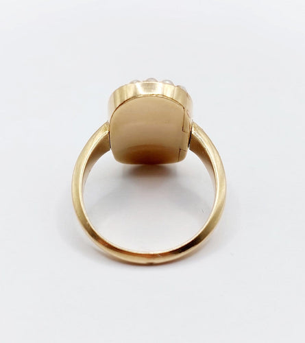 Bague 52 Bague victorienne à secret en or 18K et perles 58 Facettes A07791